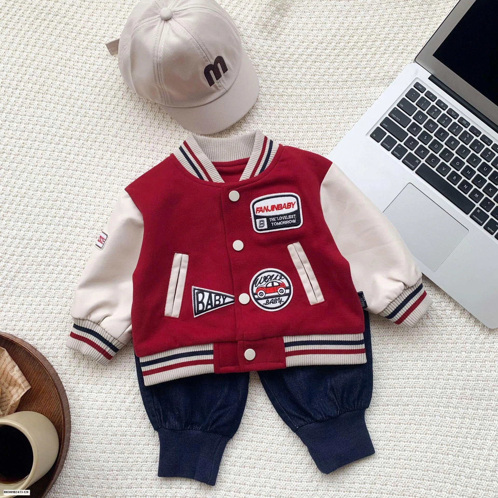 SÉT ÁO KHOÁC BÓNG CHÀY MIX QUẦN JEAN DENIM BO GẤU