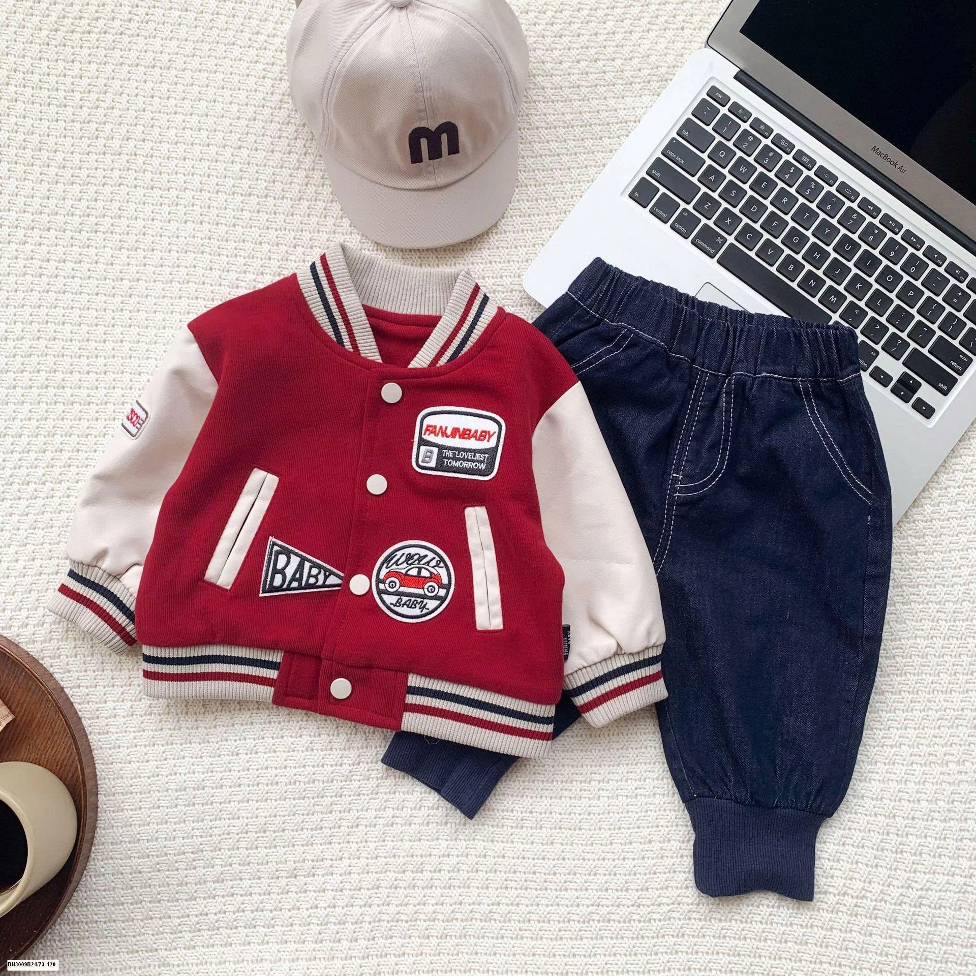 SÉT ÁO KHOÁC BÓNG CHÀY MIX QUẦN JEAN DENIM BO GẤU