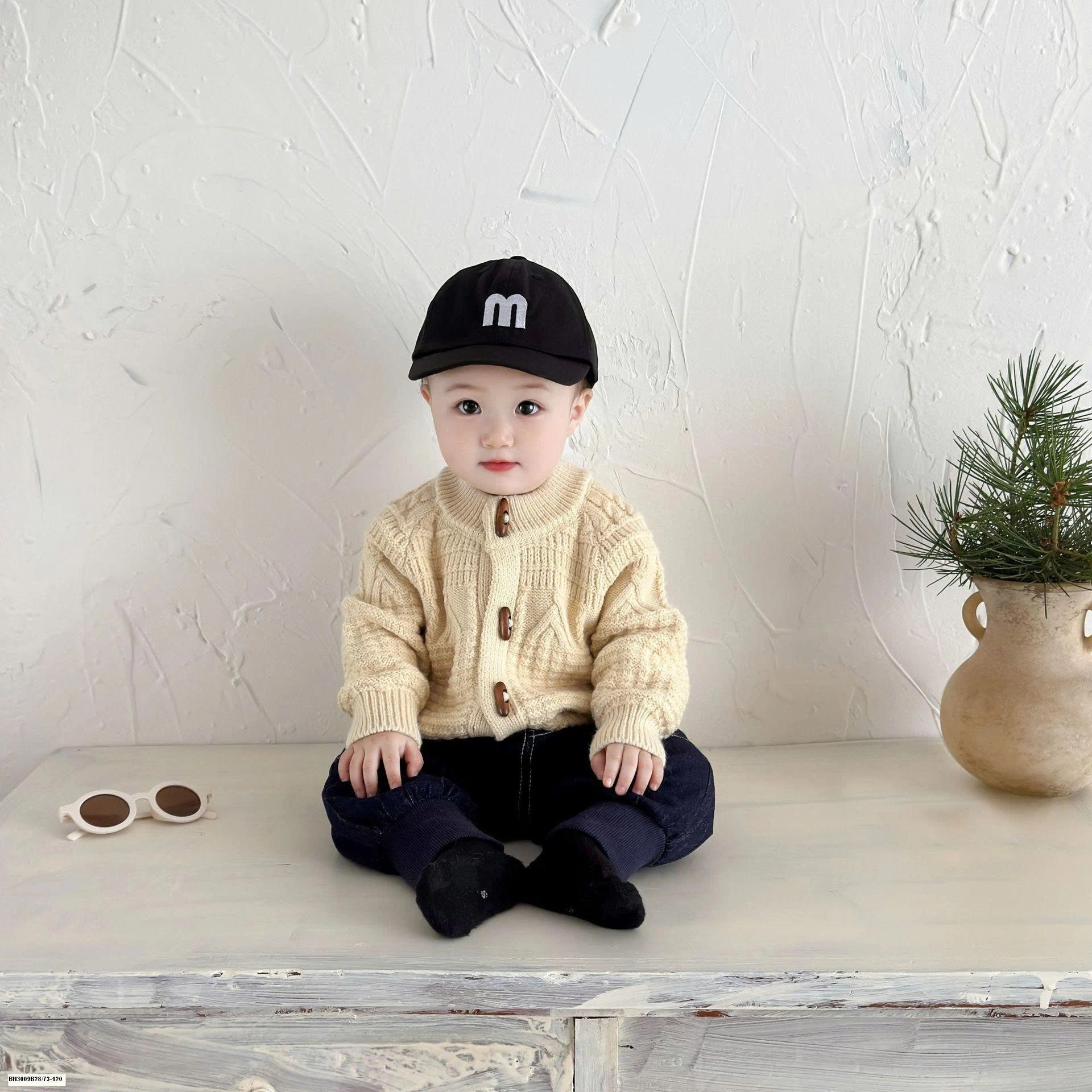 ÁO LEN CÚC GỖ MIX QUẦN DENIM BÓ GẤU