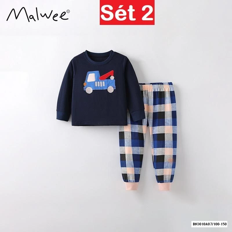 BỘ COTTON QUẦN KẺ MALWEE