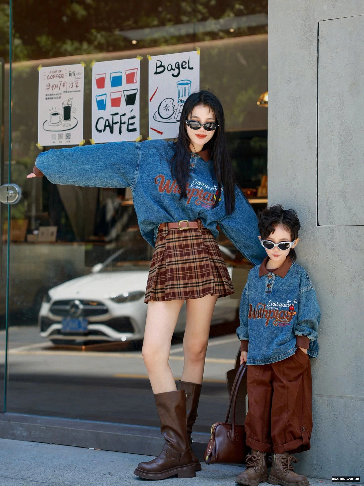 SÉT ÁO DENIM PHỐI CỔ POLO