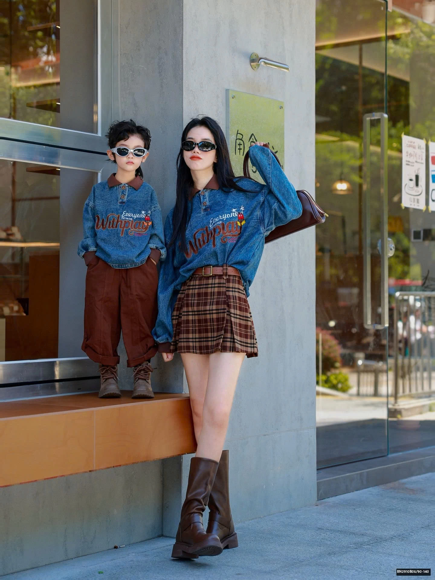 SÉT ÁO DENIM PHỐI CỔ POLO