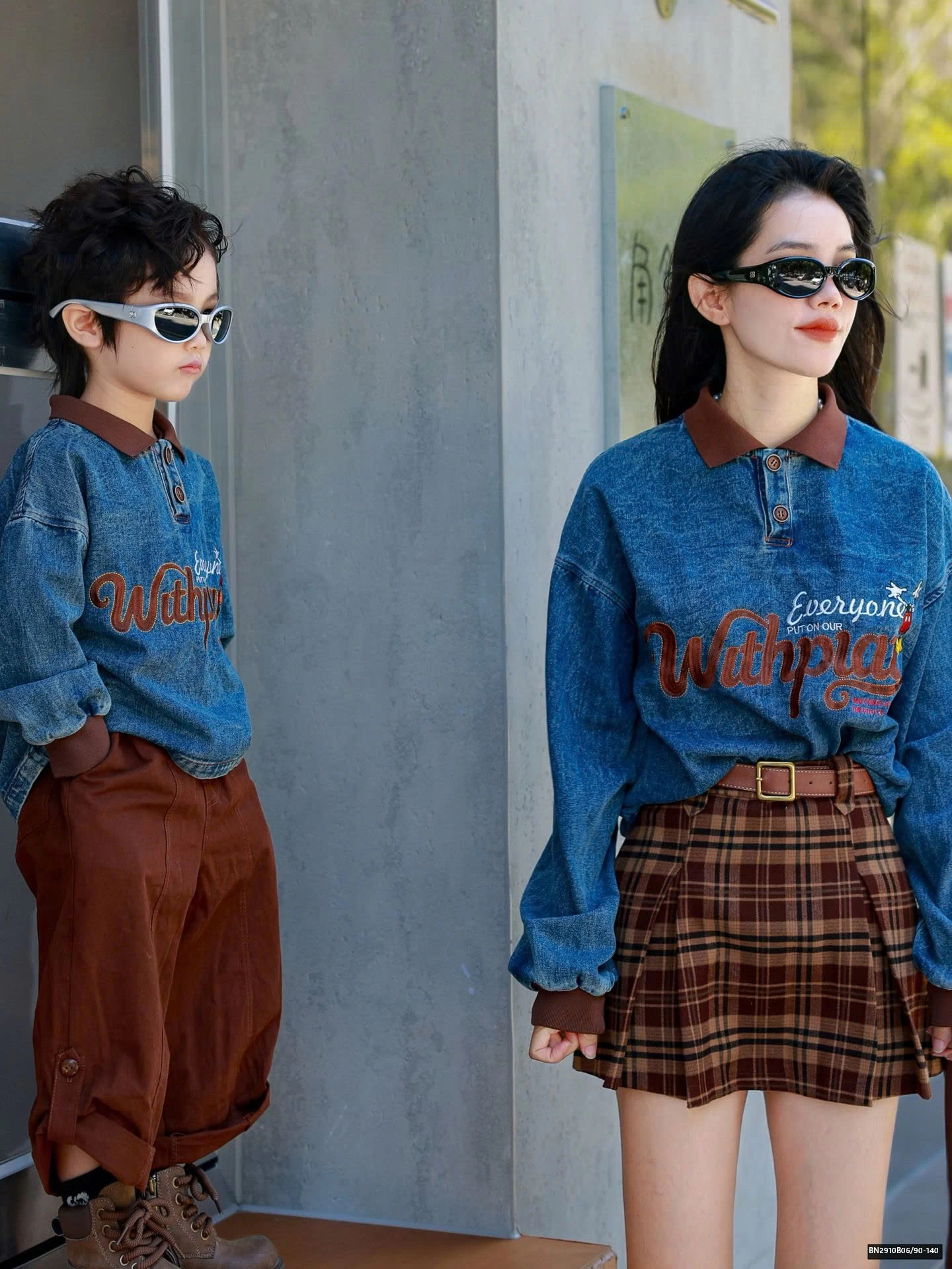 SÉT ÁO DENIM PHỐI CỔ POLO