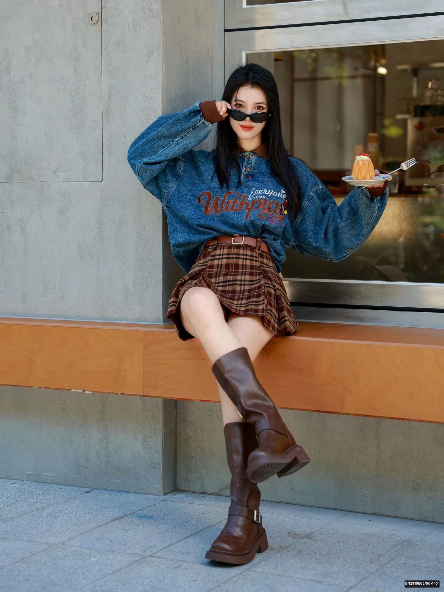 SÉT ÁO DENIM PHỐI CỔ POLO