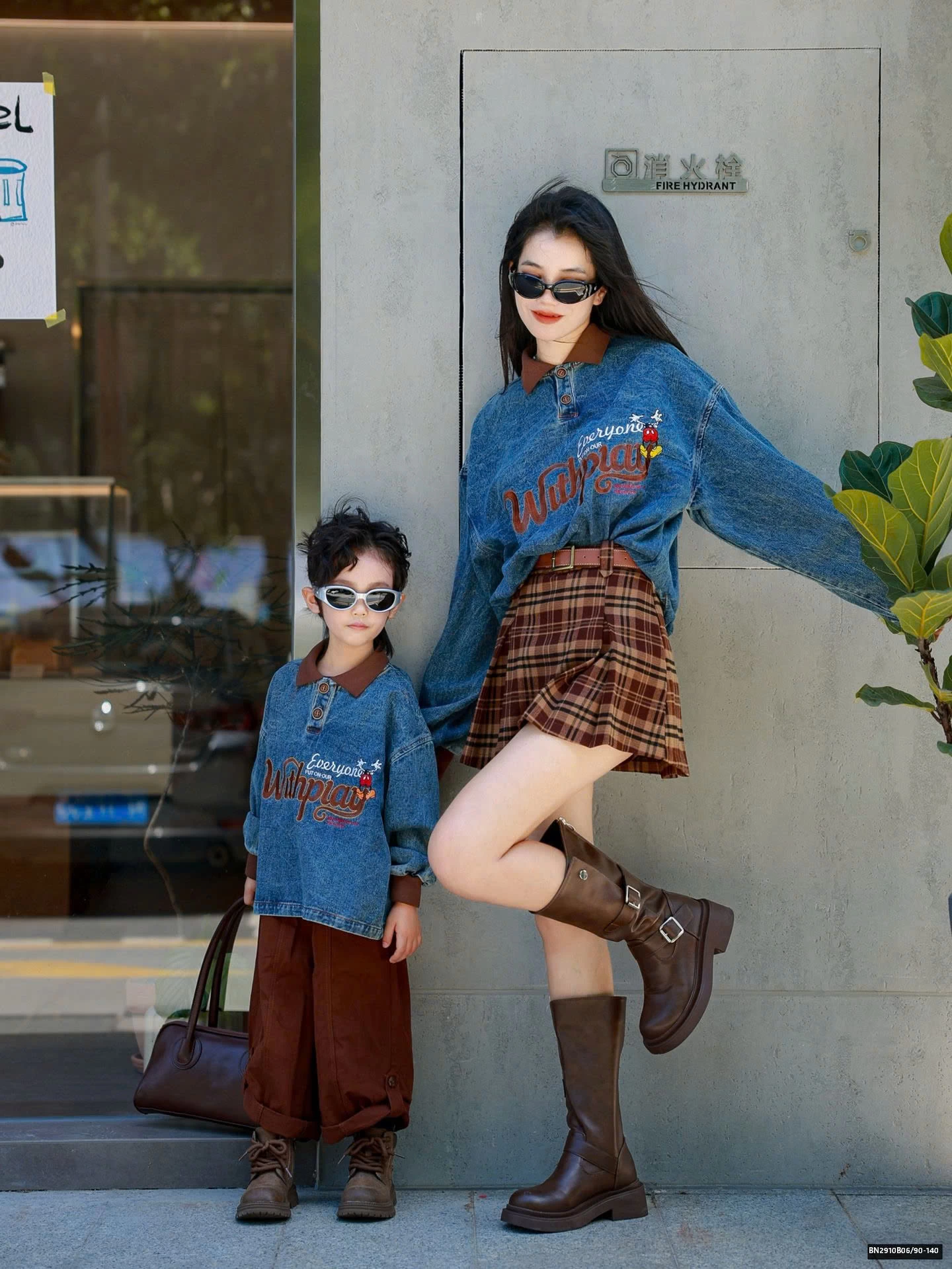 SÉT ÁO DENIM PHỐI CỔ POLO