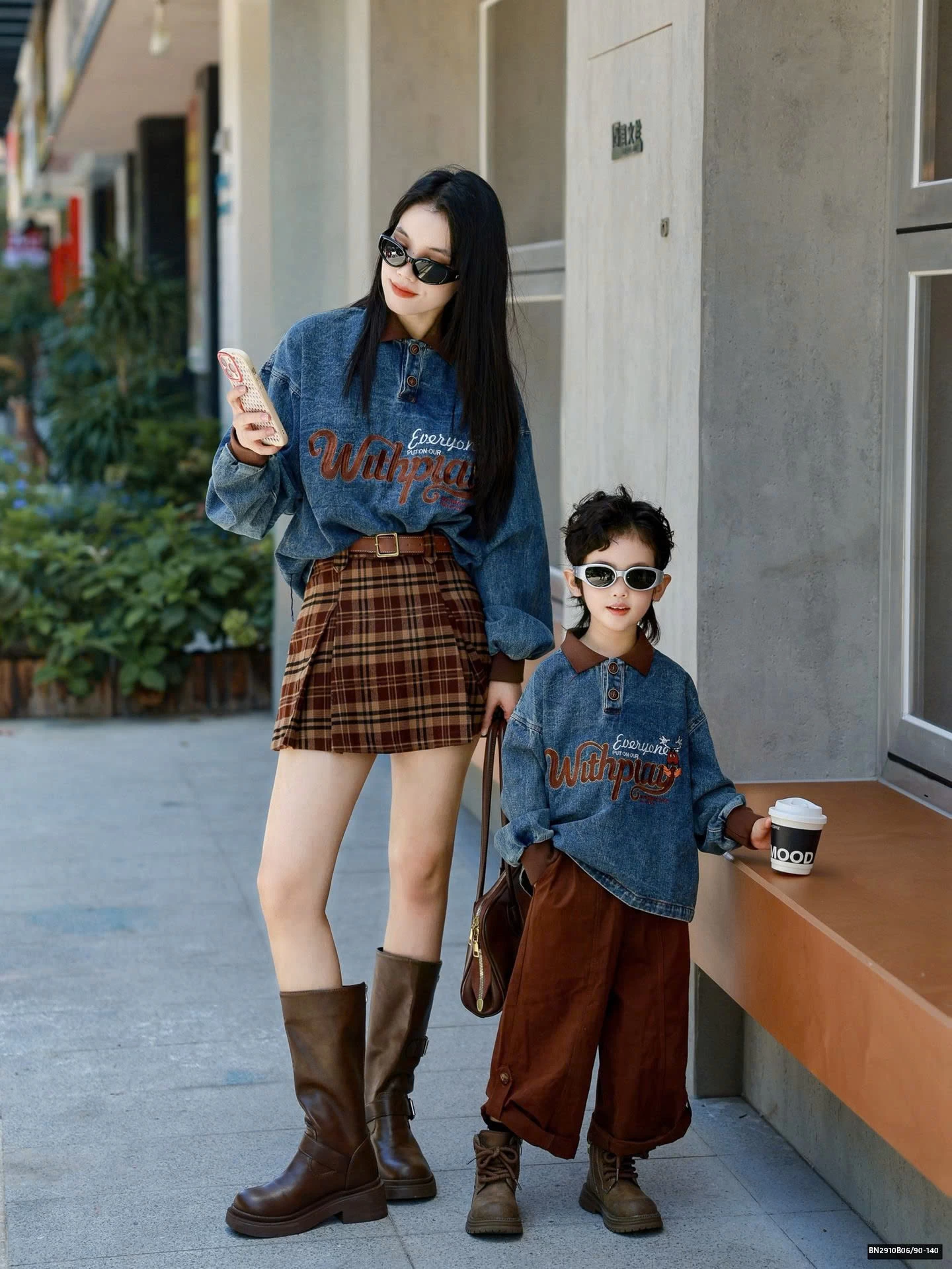 SÉT ÁO DENIM PHỐI CỔ POLO