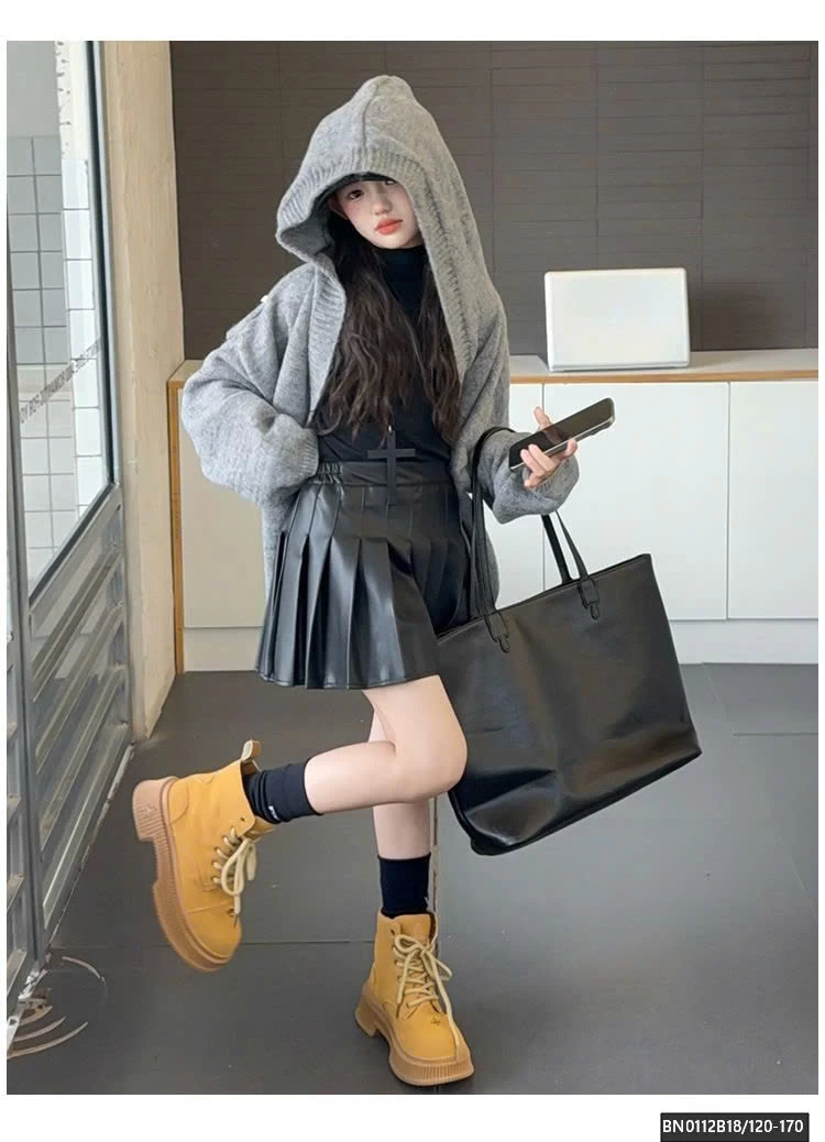 ÁO KHOÁC LEN LIỀN MŨ THỜI TRANG SZ ĐẠI