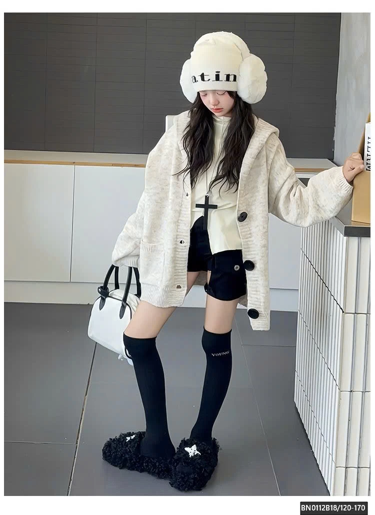 ÁO KHOÁC LEN LIỀN MŨ THỜI TRANG SZ ĐẠI