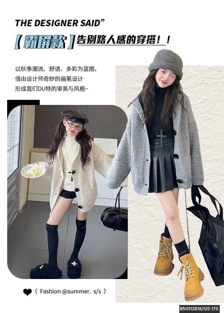 ÁO KHOÁC LEN LIỀN MŨ THỜI TRANG SZ ĐẠI