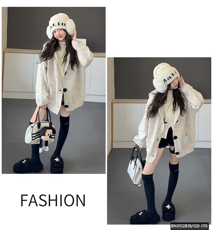 ÁO KHOÁC LEN LIỀN MŨ THỜI TRANG SZ ĐẠI