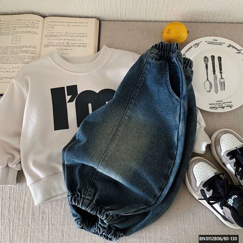 QUẦN JEAN BO GẤU DÁNG BOMBER