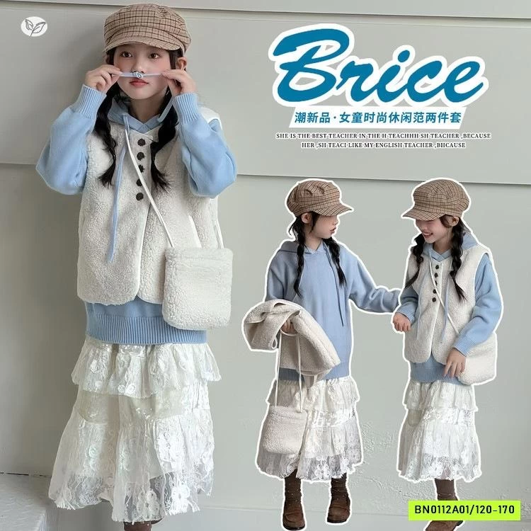 SÉT HOODIE LEN XANH 3 CHI TIẾT