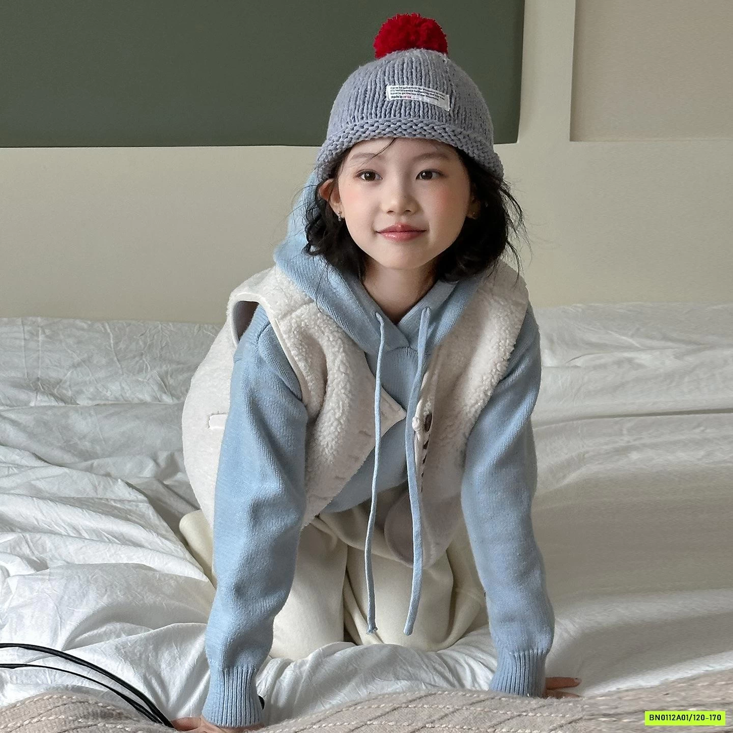 SÉT HOODIE LEN XANH 3 CHI TIẾT