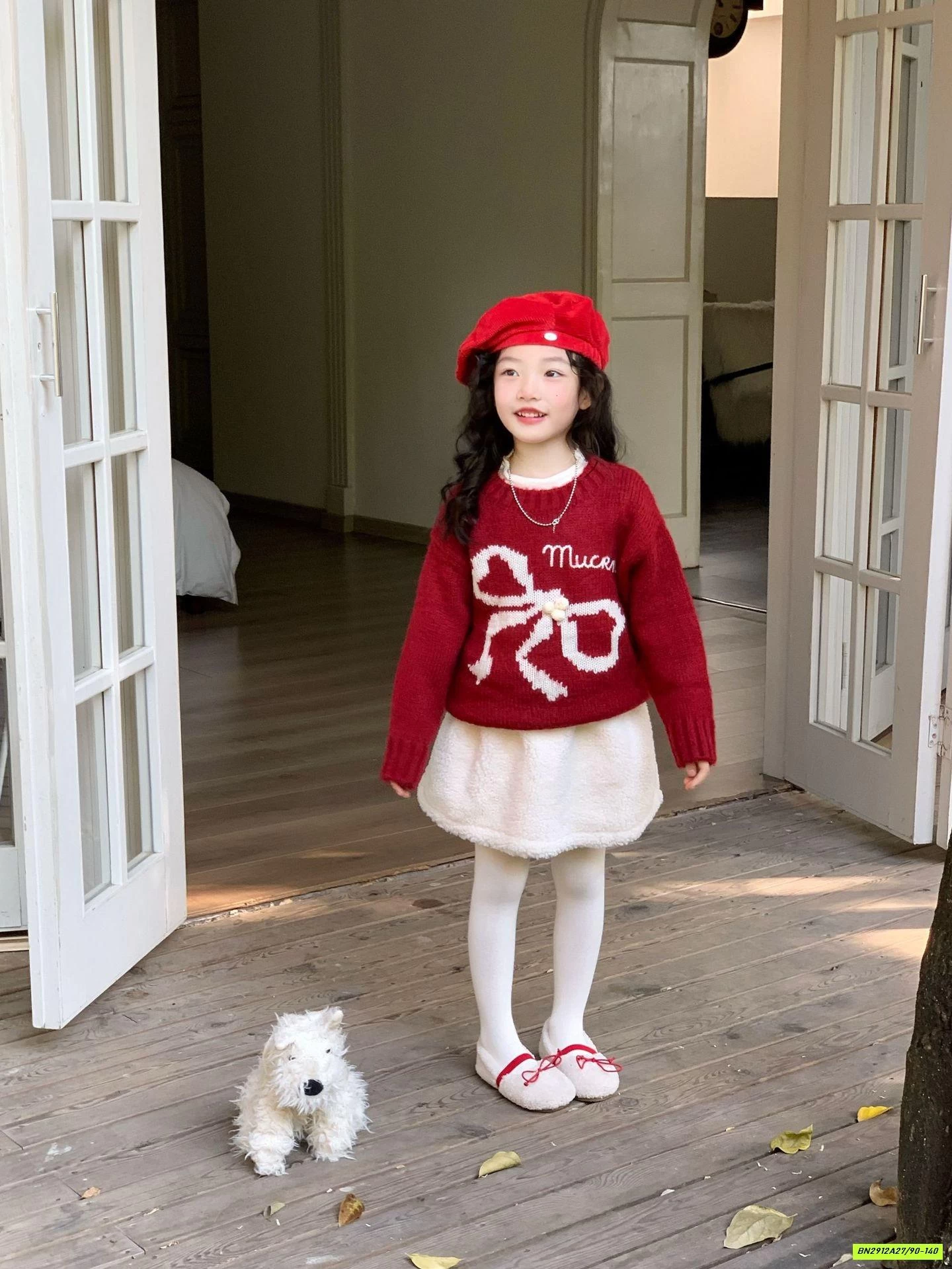 SÉT ÁO LEN ĐỎ MIX CV TRẮNG