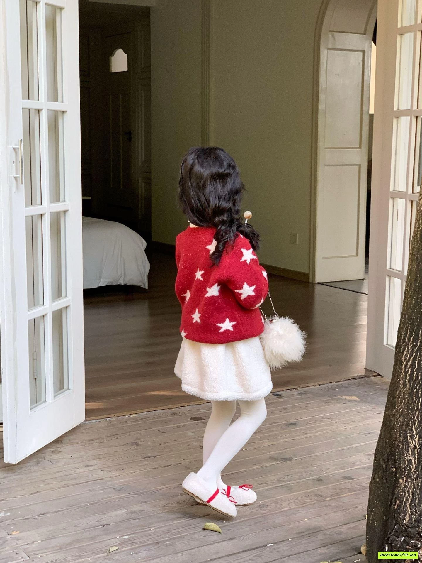 SÉT ÁO LEN ĐỎ MIX CV TRẮNG