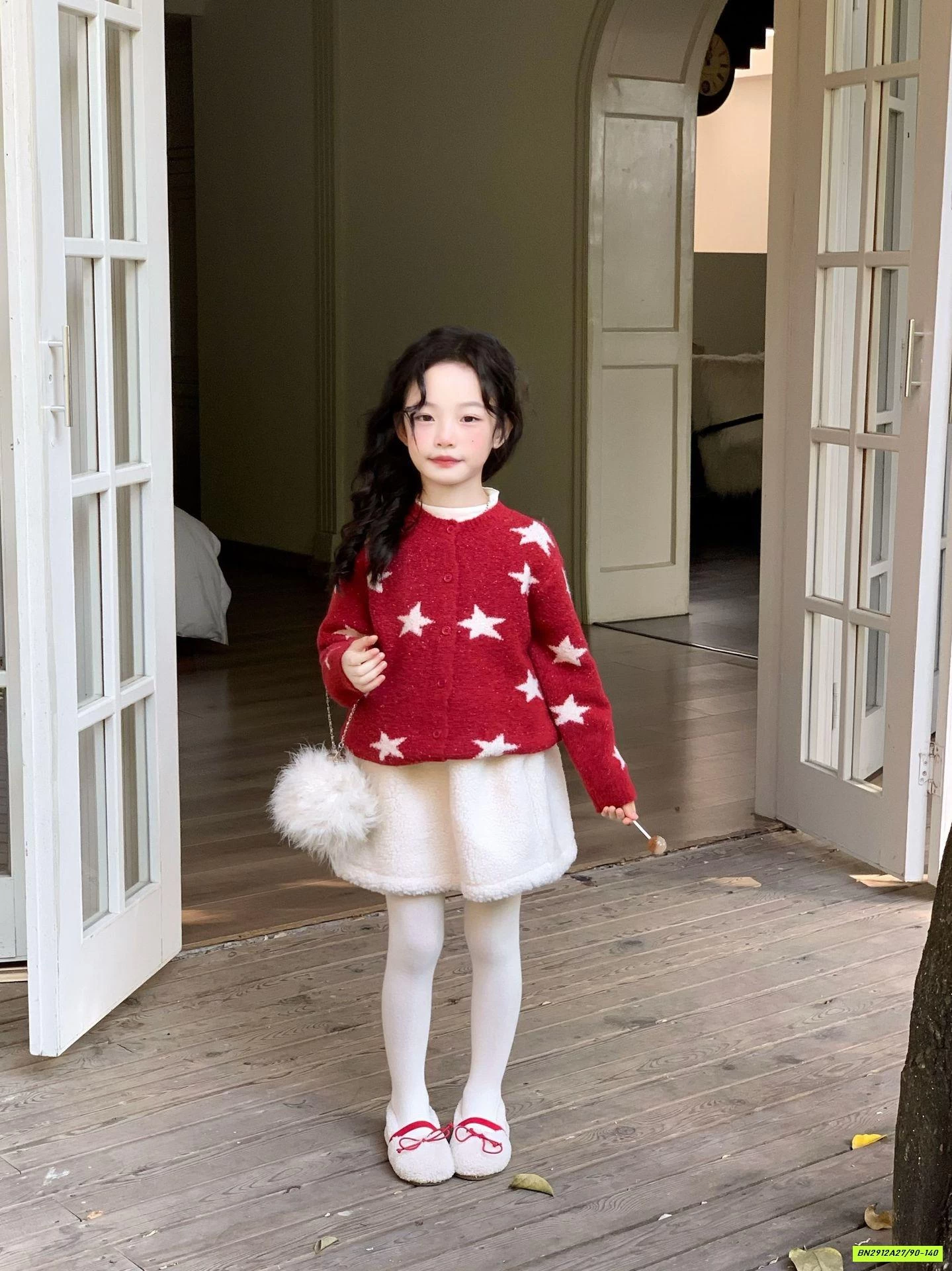 SÉT ÁO LEN ĐỎ MIX CV TRẮNG