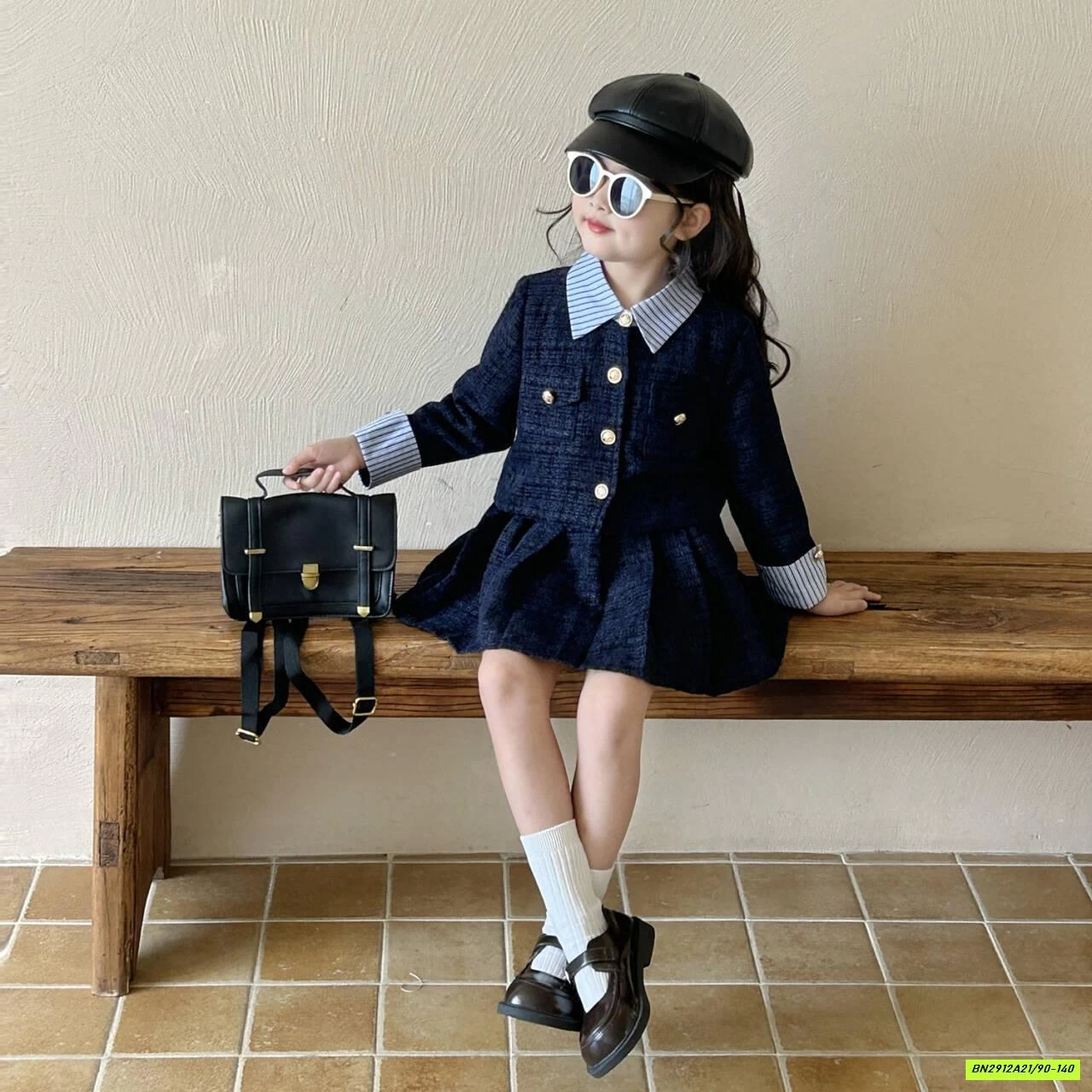 SÉT VÁY DẠ NỮ SINH XANH THAN