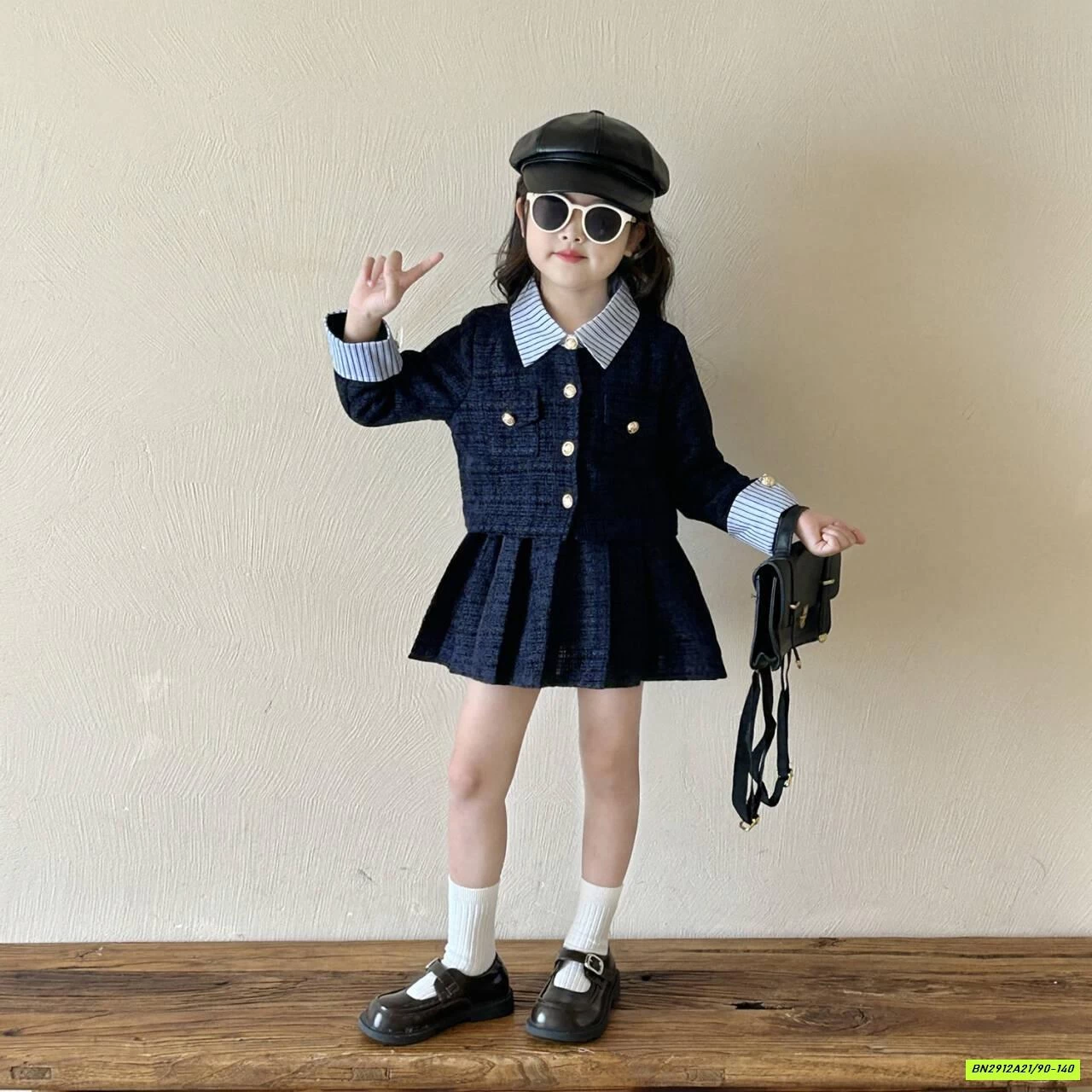 SÉT VÁY DẠ NỮ SINH XANH THAN