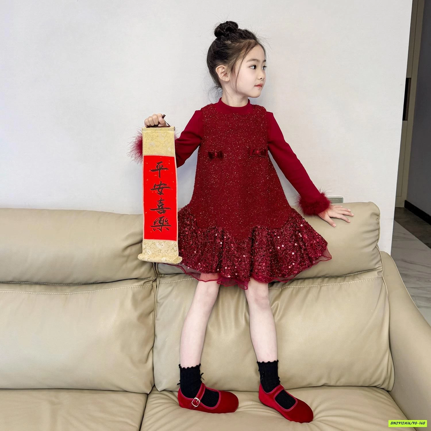 ĐẦM ĐỎ BLING ĐUÔI CÁ LÓT NHUNG