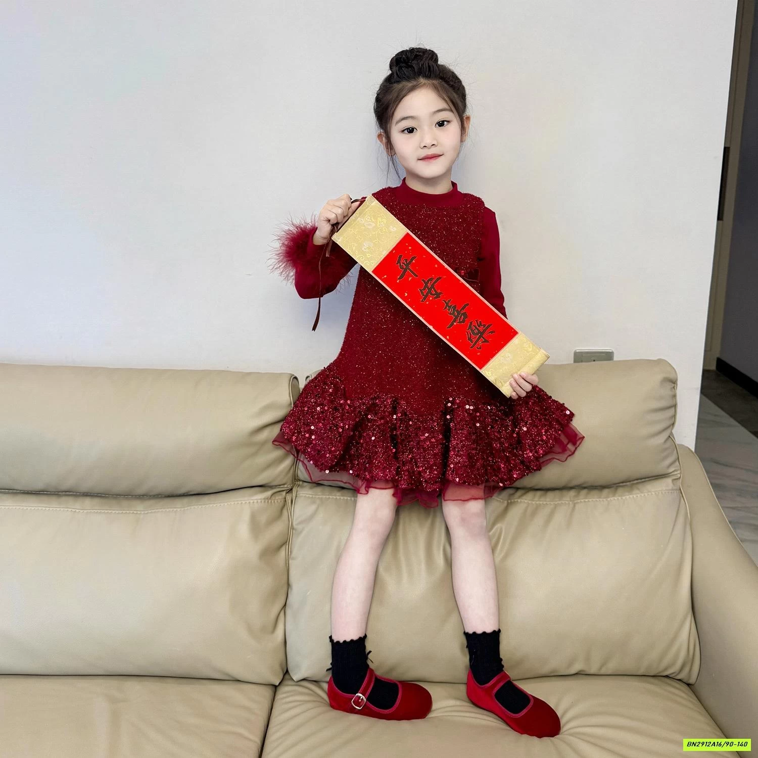 ĐẦM ĐỎ BLING ĐUÔI CÁ LÓT NHUNG