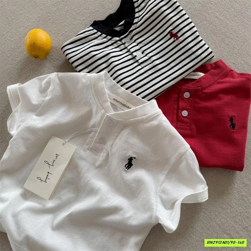 ÁO THUN CỔ TRỤ LOGO NGỰA MMY