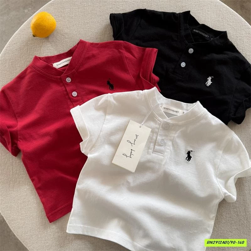 ÁO THUN CỔ TRỤ LOGO NGỰA MMY