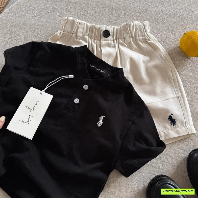 ÁO THUN CỔ TRỤ LOGO NGỰA MMY