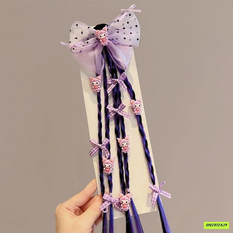 BUỘC TÓC KÈM TÓC GIẢ TẾT ĐUÔI SAM CHO BÉ