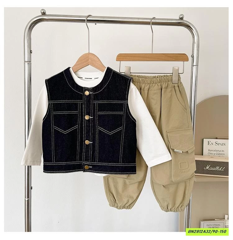 KHOÁC GILE DENIM CHỈ NỔI CHUANCHUANMA