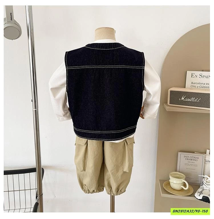 KHOÁC GILE DENIM CHỈ NỔI CHUANCHUANMA