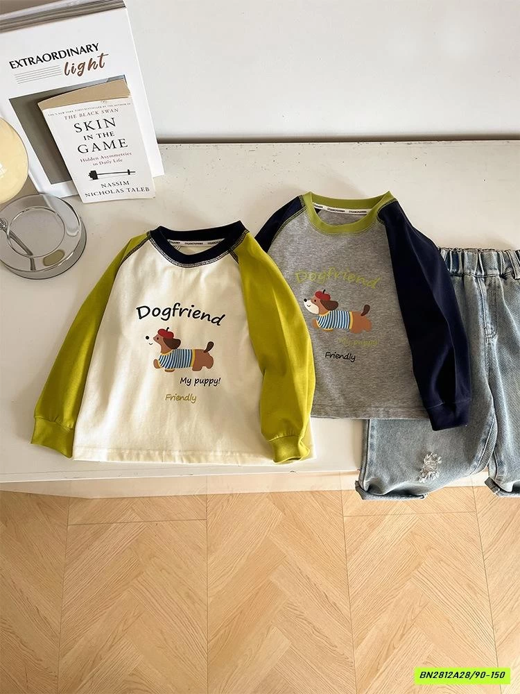 ÁO THUN CÚN PHỐI MÀU TAY