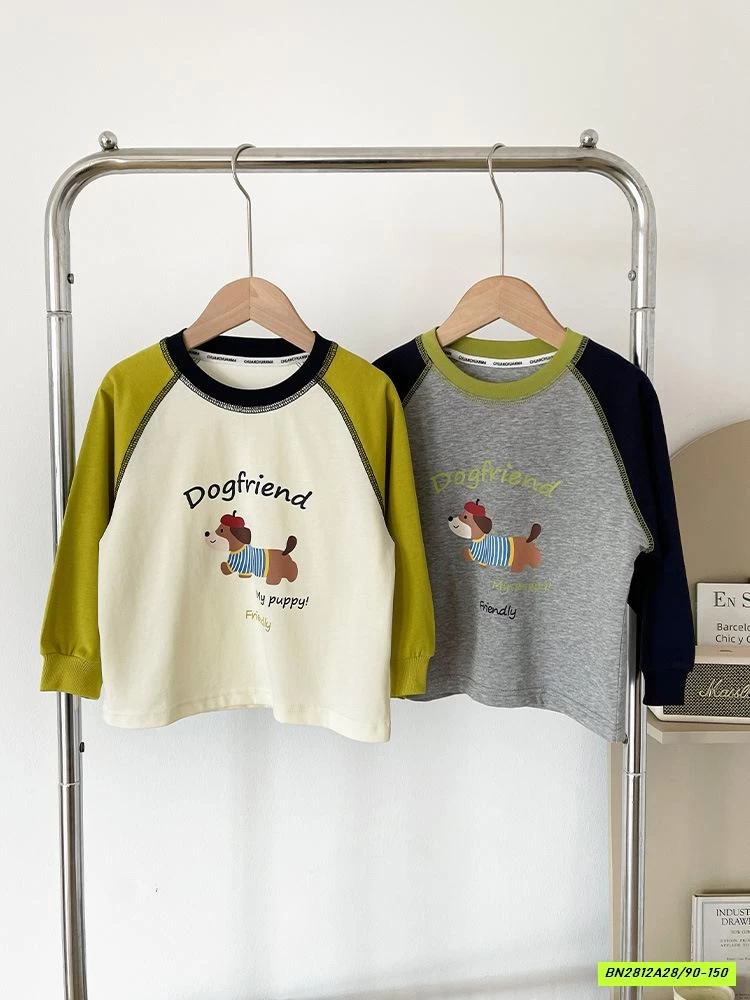 ÁO THUN CÚN PHỐI MÀU TAY