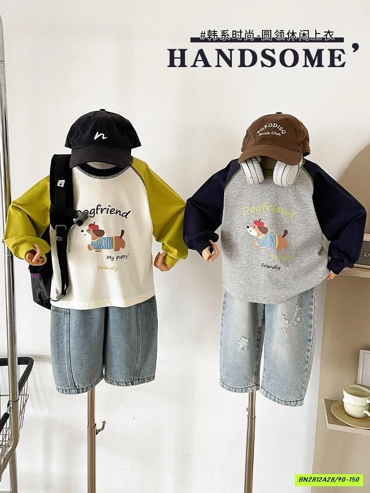 ÁO THUN CÚN PHỐI MÀU TAY