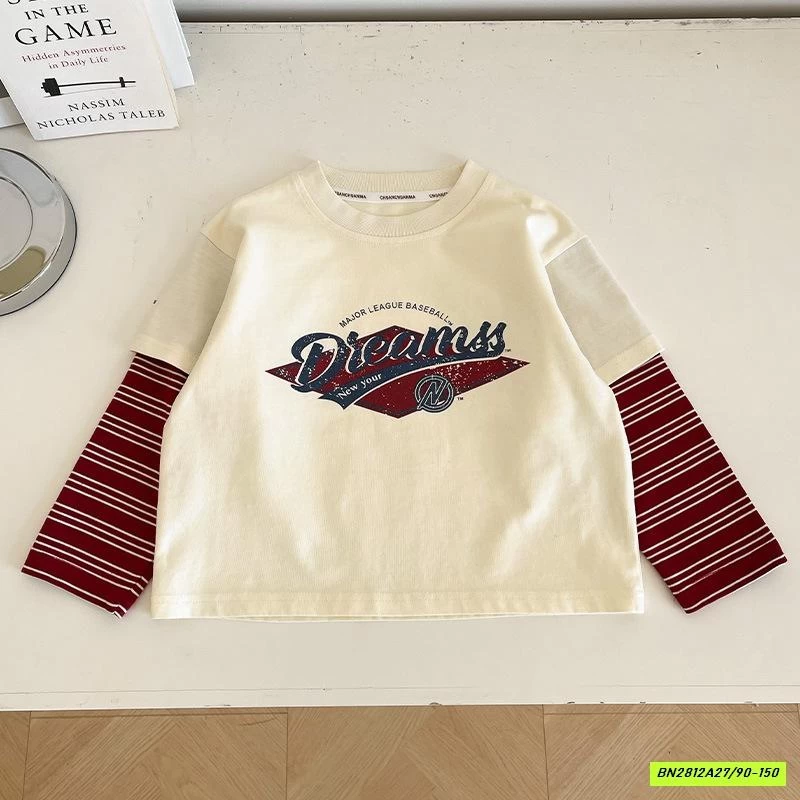 ÁO THUN GIẢ 2 LỚP TAY KẺ ĐỎ CHUANCHUANMA