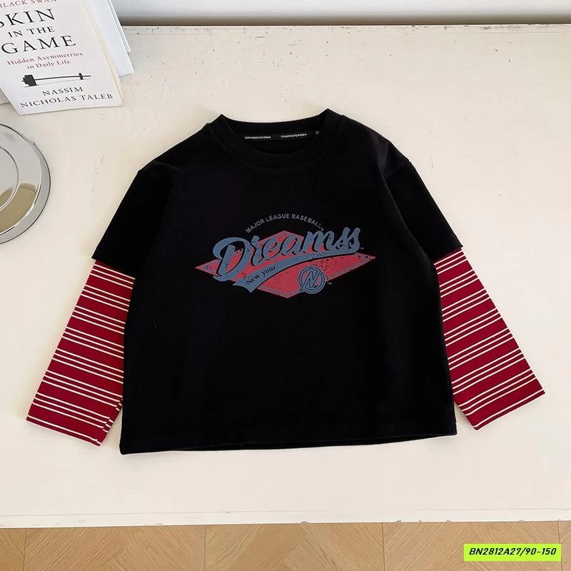 ÁO THUN GIẢ 2 LỚP TAY KẺ ĐỎ CHUANCHUANMA