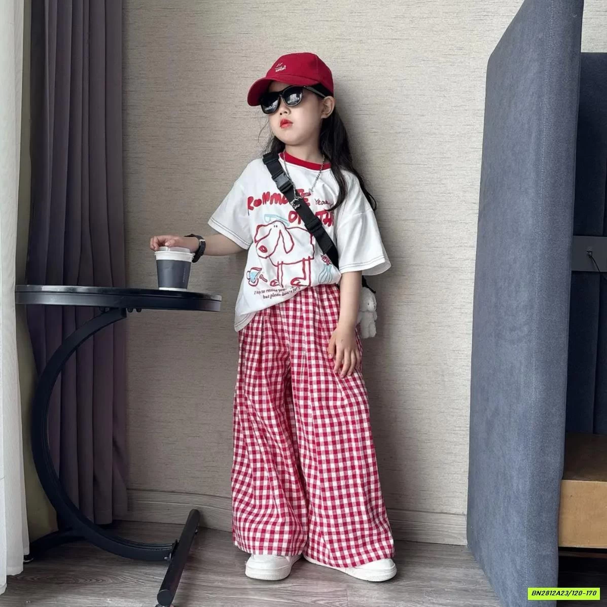 SÉT ÁO THÊU CỪU MIX QUẦN CARO SUÔNG