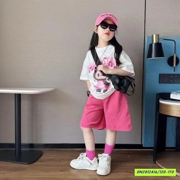 SÉT ÁO LABUBU MIX SHORT HỒNG