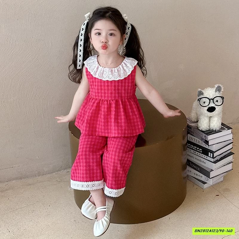 SÉT CÁNH TIÊN CARO ĐỎ HỒNG VIỀN REN