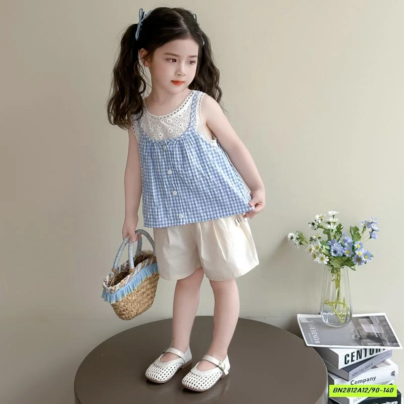 SÉT ÁO XANH 2 DÂY MIX QUẦN SUÔNG