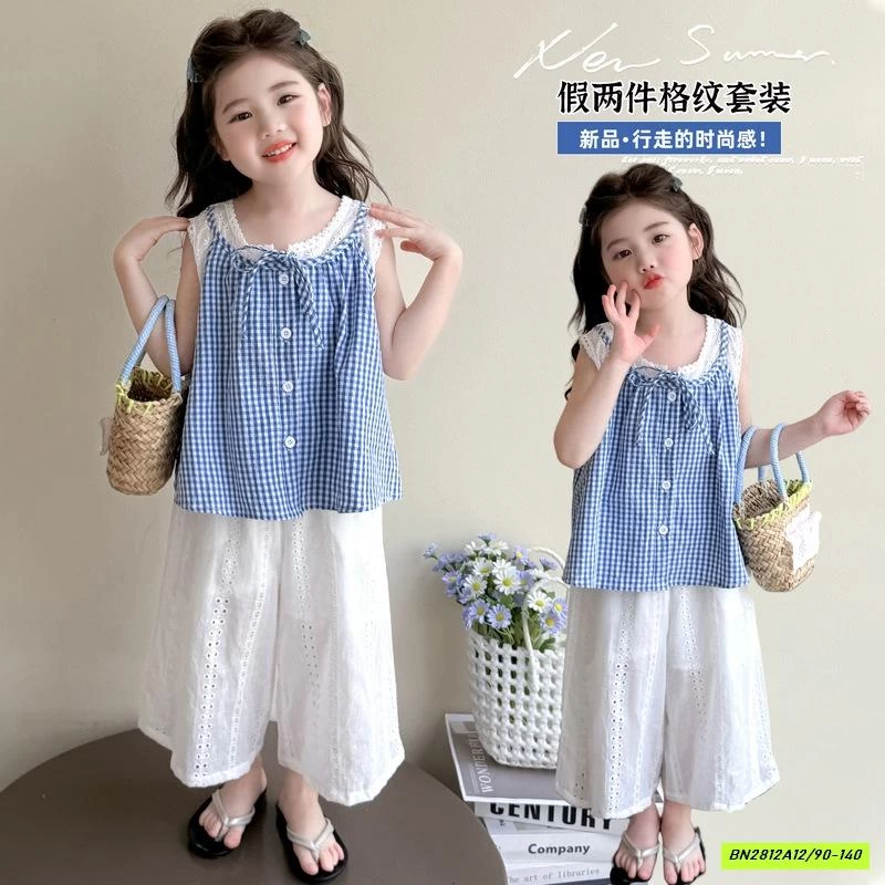 SÉT ÁO XANH 2 DÂY MIX QUẦN SUÔNG