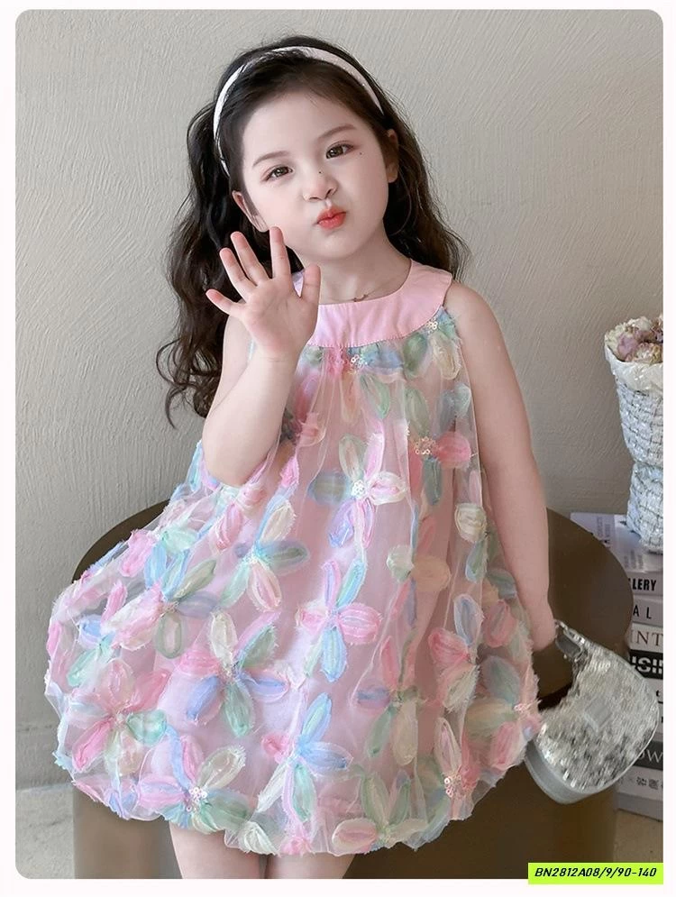 ĐẦM HOA CỔ YẾM 3D