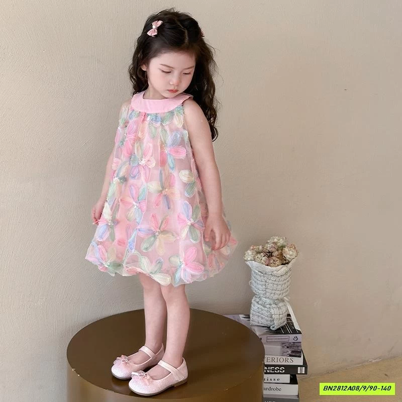 ĐẦM HOA CỔ YẾM 3D