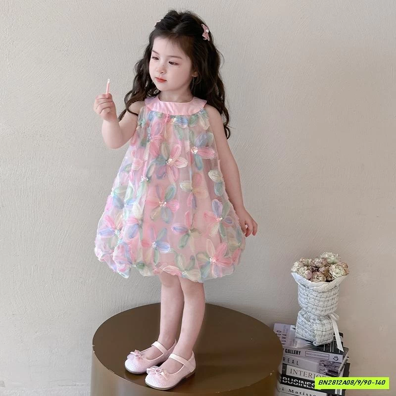 ĐẦM HOA CỔ YẾM 3D