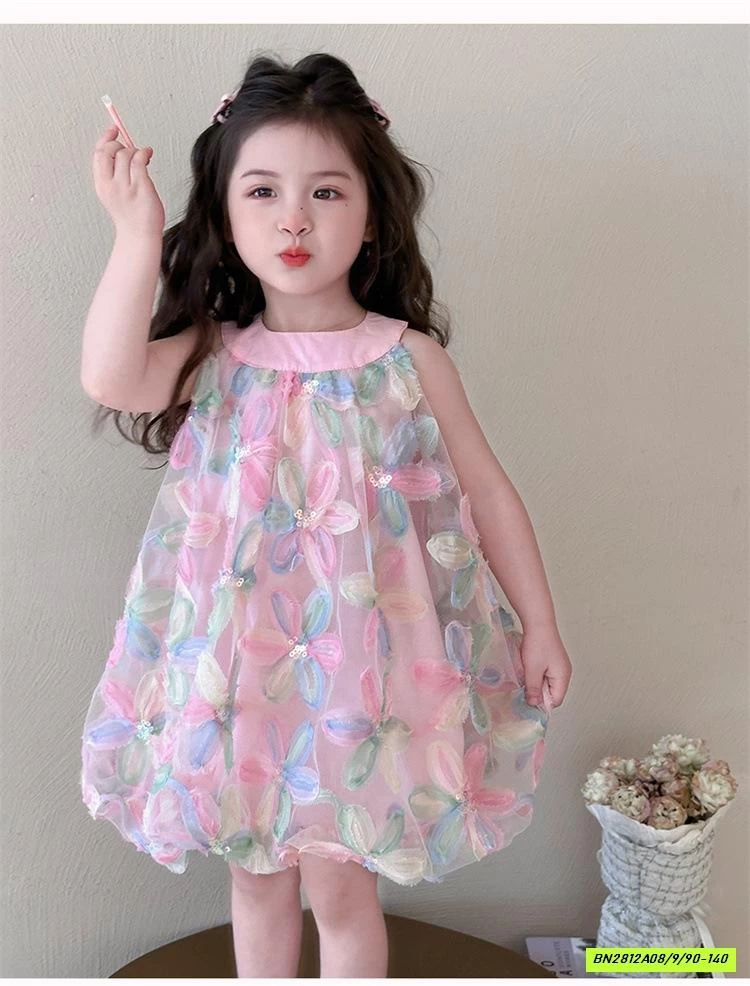 ĐẦM HOA CỔ YẾM 3D