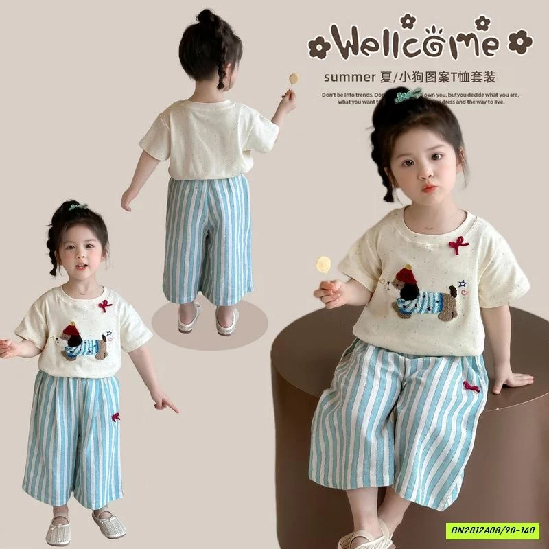 SÉT ÁO THÊU CÚN MIX QUẦN SUÔNG