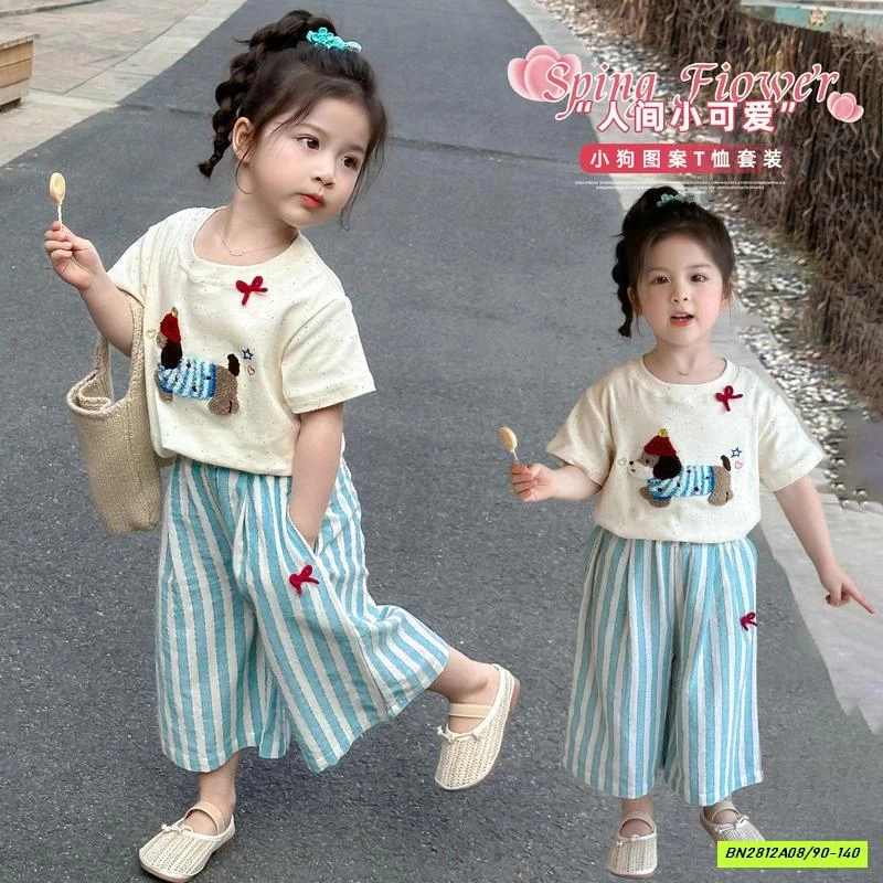 SÉT ÁO THÊU CÚN MIX QUẦN SUÔNG