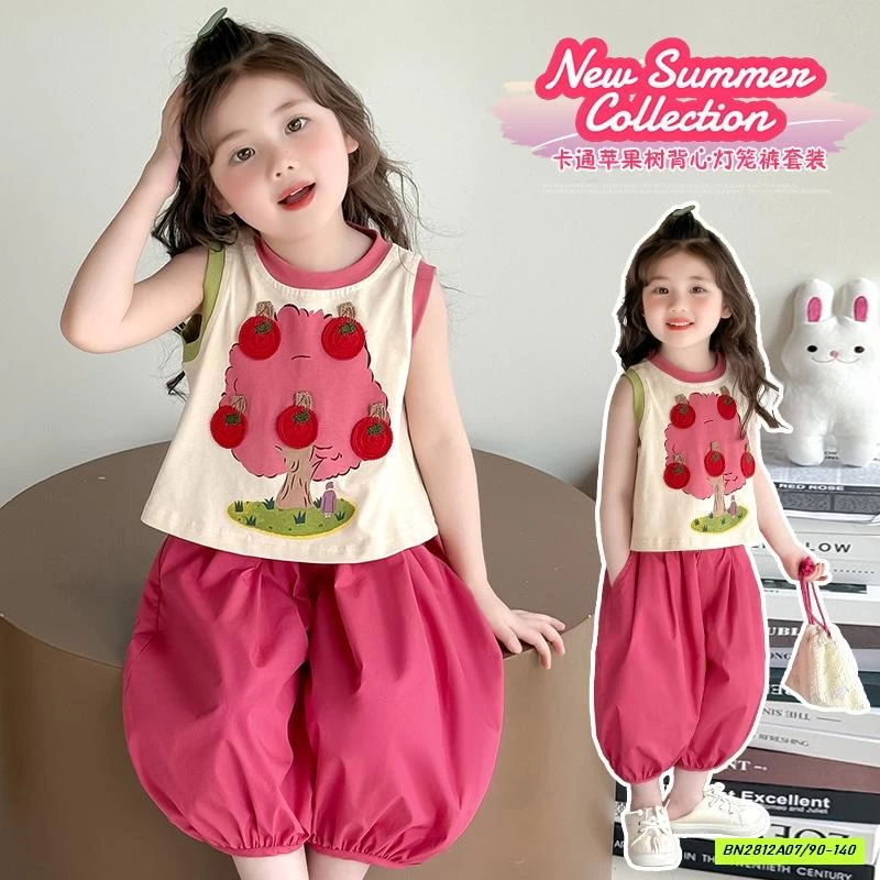 SÉT ÁO CÂY TÁO MIX QUẦN BÍ HỒNG