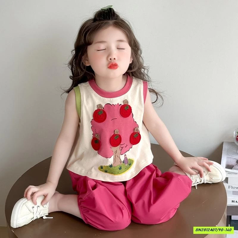 SÉT ÁO CÂY TÁO MIX QUẦN BÍ HỒNG