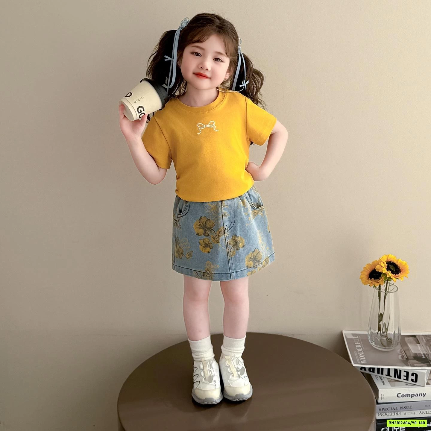 SÉT ÁO VÀNG MIX CV JEANS HOA