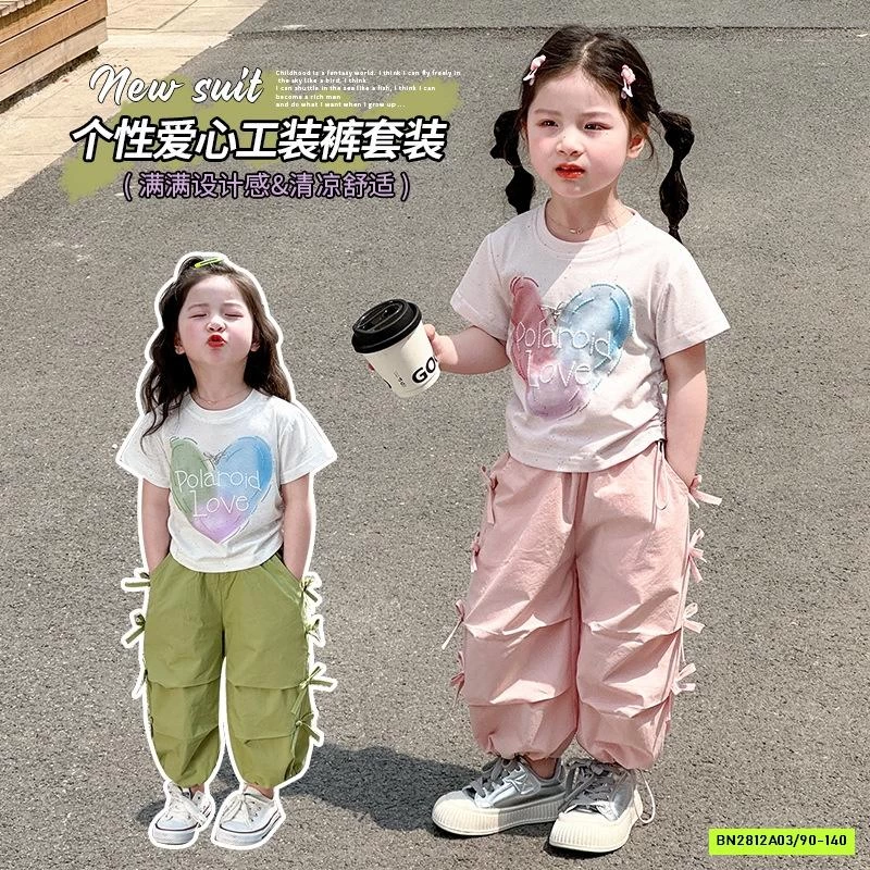 SÉT ÁO THUN TRÁI TIM MIX QUẦN NƠ